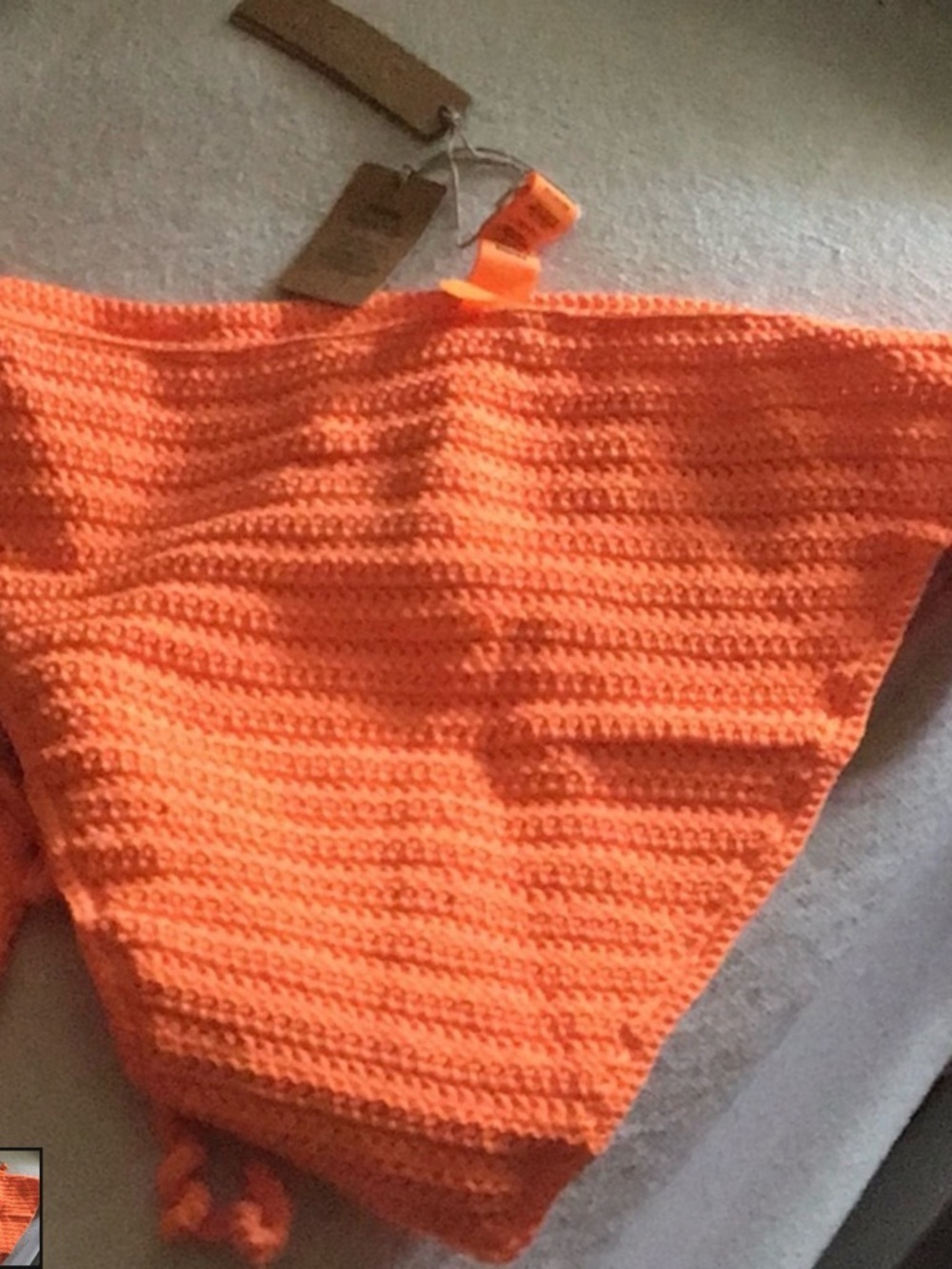 SKIMS Neon Orange Crochet Bikini Bottom& Top